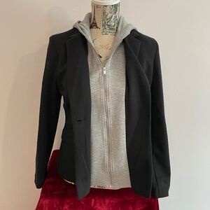 NWT - Black Blazer with Hoodie Insert - Size S/P